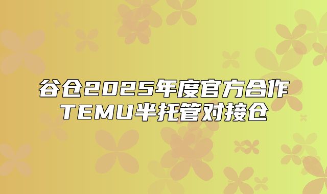 谷仓2025年度官方合作TEMU半托管对接仓