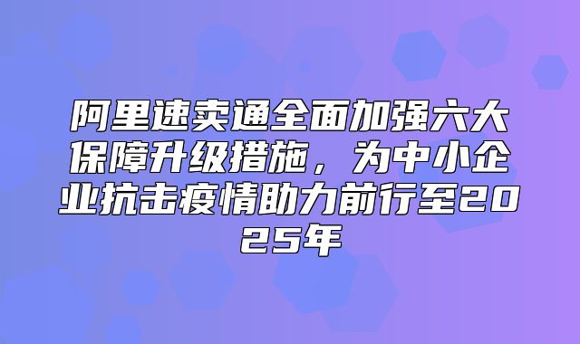 阿里速卖通全面加强六大保障升级措施，为中小企业抗击疫情助力前行至2025年