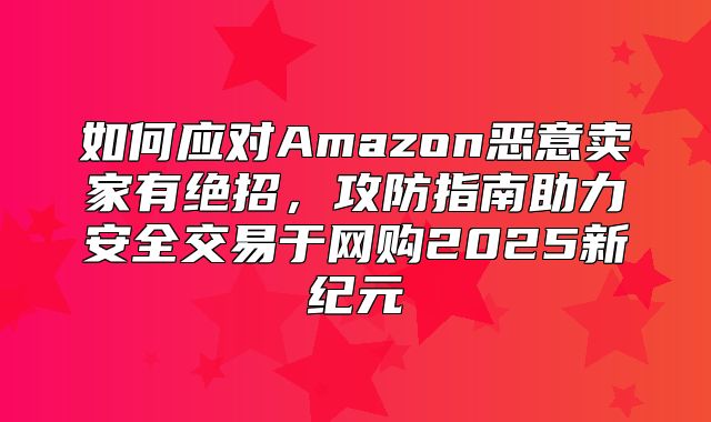 如何应对Amazon恶意卖家有绝招，攻防指南助力安全交易于网购2025新纪元