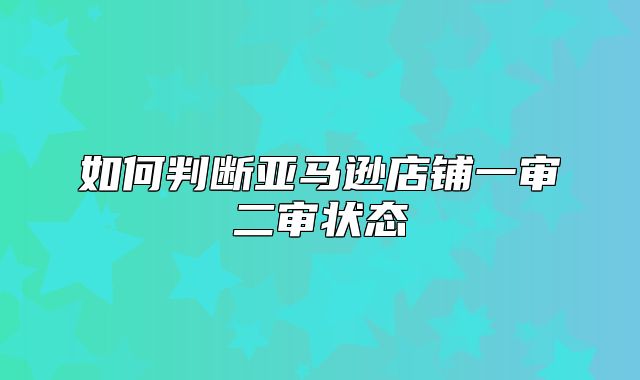 如何判断亚马逊店铺一审二审状态