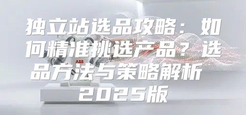 独立站选品攻略：如何精准挑选产品？选品方法与策略解析 2025版