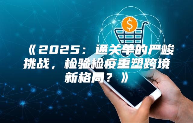 2025通关单的严峻挑战，检验检疫重塑跨境新格局？