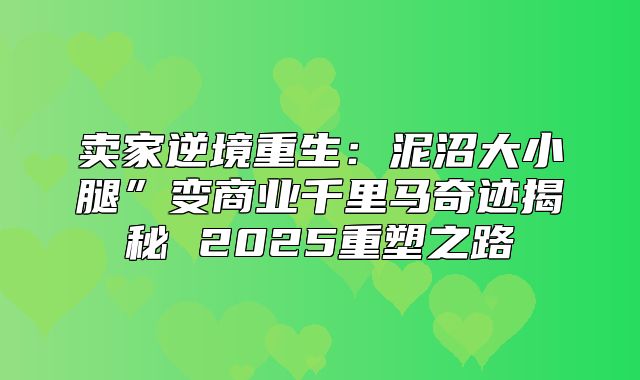 卖家逆境重生：泥沼大小腿”变商业千里马奇迹揭秘 2025重塑之路