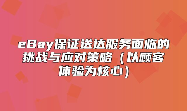 eBay保证送达服务面临的挑战与应对策略以顾客体验为核心