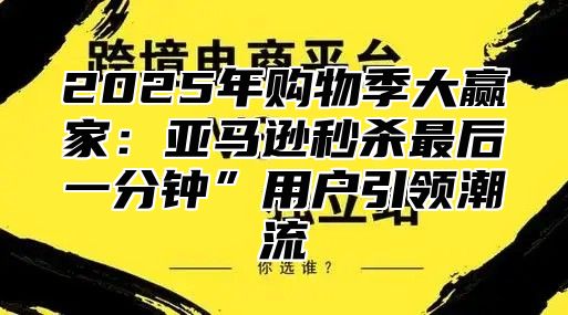 2025年购物季大赢家：亚马逊秒杀最后一分钟”用户引领潮流