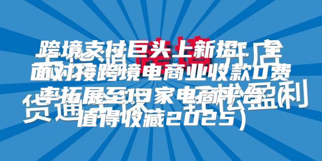 跨境支付巨头上新招：全面对接跨境电商业收款0费率拓展至13家电商平台值得收藏2025