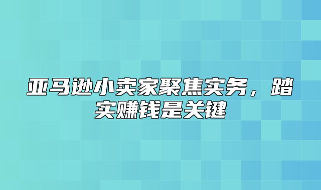 亚马逊小卖家聚焦实务，踏实赚钱是关键
