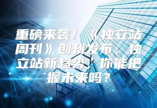 重磅来袭！独立站周刊创刊发布，独立站新趋势，你能把握未来吗？