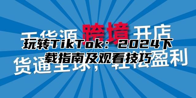 玩转TikTok：2025下载指南及观看技巧