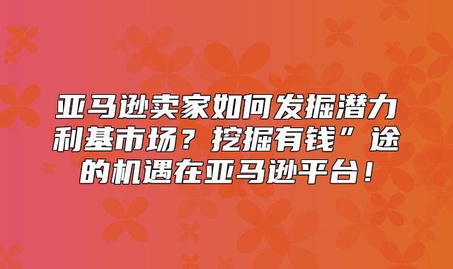 亚马逊卖家如何发掘潜力利基市场？挖掘有钱”途的机遇在亚马逊平台！