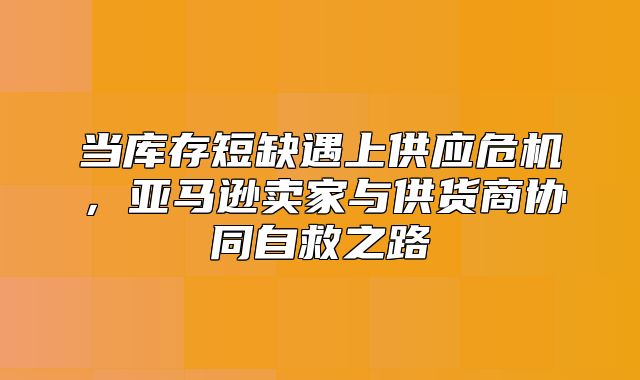 当库存短缺遇上供应危机，亚马逊卖家与供货商协同自救之路