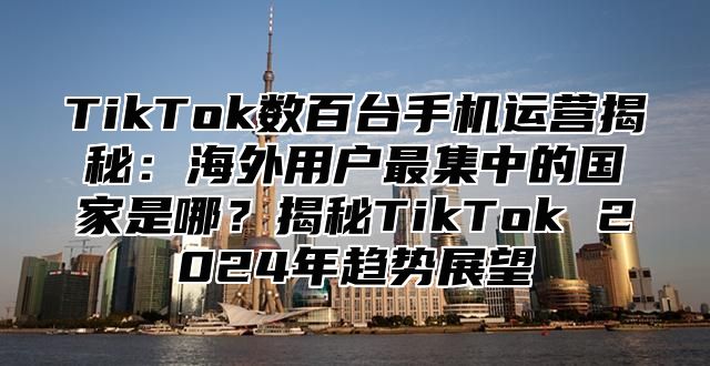 TikTok数百台手机运营揭秘：海外用户最集中的国家是哪？揭秘TikTok 2025年趋势展望