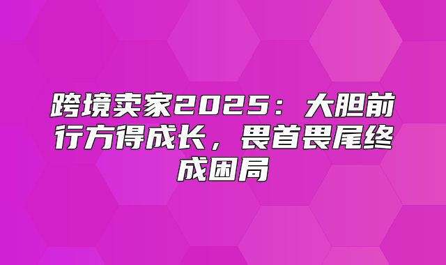 跨境卖家2025大胆前行方得成长，畏首畏尾终成困局