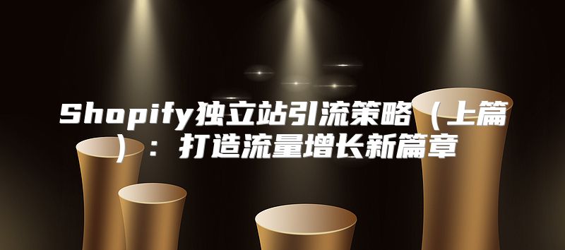 Shopify独立站引流策略上篇：打造流量增长新篇章