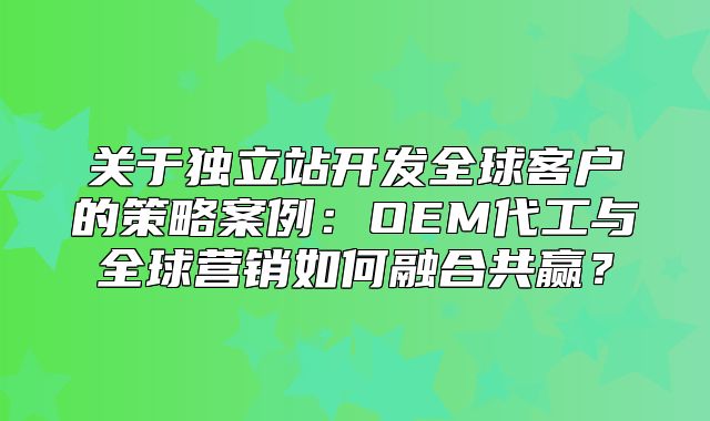关于独立站开发全球客户的策略案例：OEM代工与全球营销如何融合共赢？