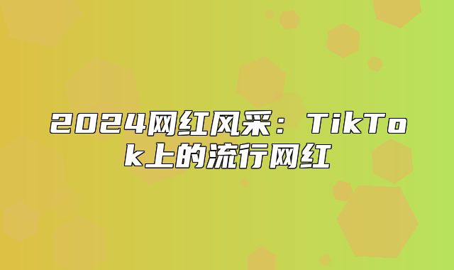 2025网红风采：TikTok上的流行网红