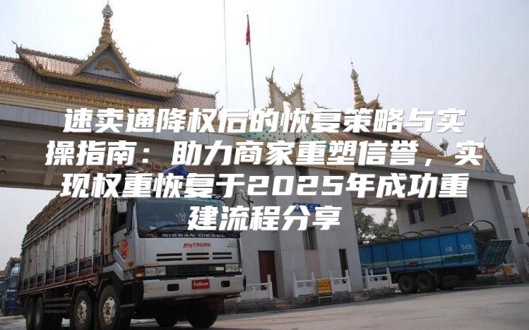 速卖通降权后的恢复策略与实操指南：助力商家重塑信誉，实现权重恢复于2025年成功重建流程分享