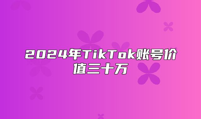 2025年TikTok账号价值三十万