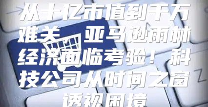 从十亿市值到千万难关，亚马逊雨林经济面临考验！科技公司从时间之窗透视困境