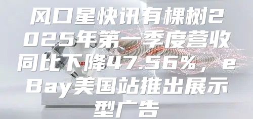 风口星快讯有棵树2025年第一季度营收同比下降47.56%，eBay美国站推出展示型广告