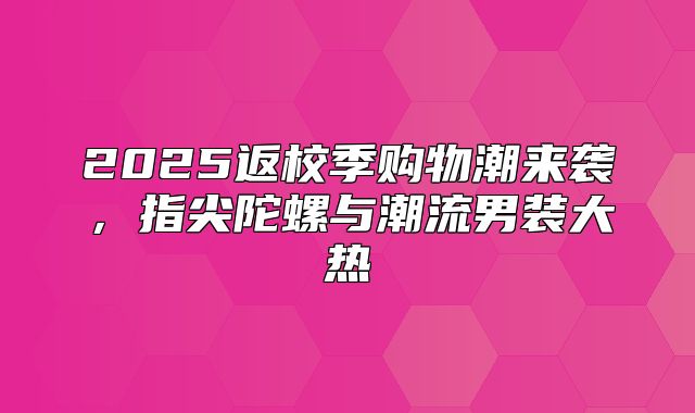 2025返校季购物潮来袭，指尖陀螺与潮流男装大热