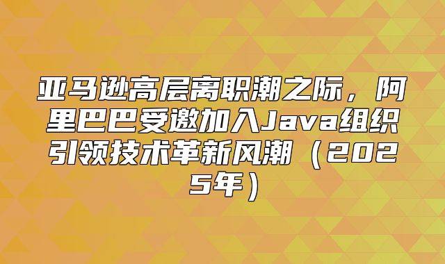 亚马逊高层离职潮之际，阿里巴巴受邀加入Java组织引领技术革新风潮2025年