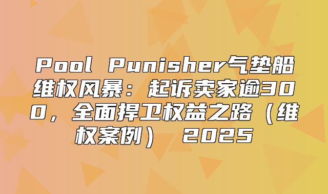 Pool Punisher气垫船维权风暴：起诉卖家逾300，全面捍卫权益之路维权案例 2025