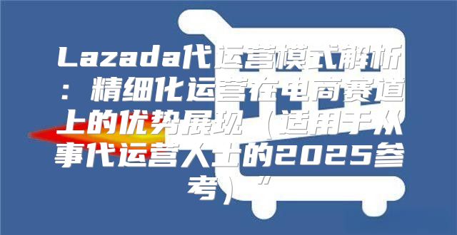 Lazada代运营模式解析：精细化运营在电商赛道上的优势展现适用于从事代运营人士的2025参考”