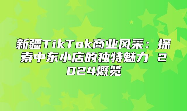 新疆TikTok商业风采：探索中东小店的独特魅力 2025概览
