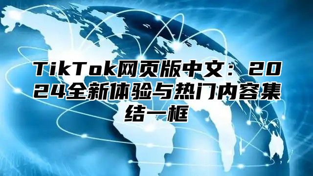 TikTok网页版中文：2025全新体验与热门内容集结一框