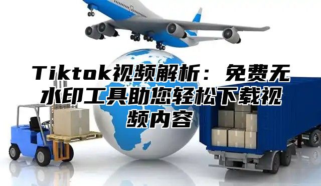 Tiktok视频解析：免费无水印工具助您轻松下载视频内容