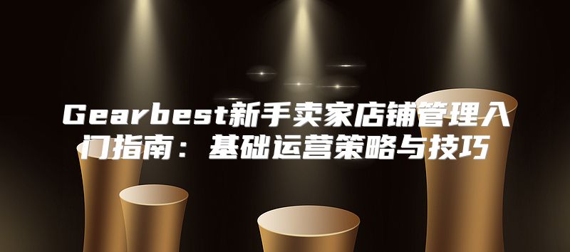 Gearbest新手卖家店铺管理入门指南：基础运营策略与技巧