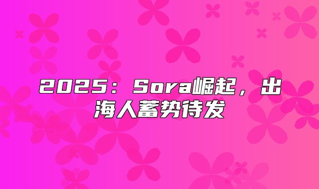 2025Sora崛起，出海人蓄势待发