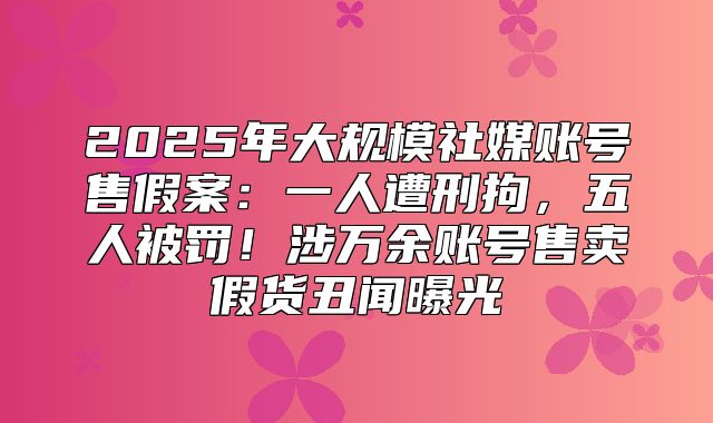 2025年大规模社媒账号售假案：一人遭刑拘，五人被罚！涉万余账号售卖假货丑闻曝光
