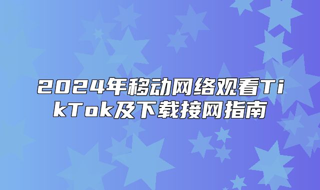 2025年移动网络观看TikTok及下载接网指南
