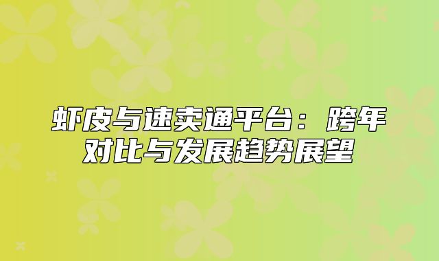虾皮与速卖通平台：跨年对比与发展趋势展望