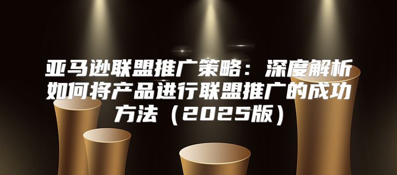 亚马逊联盟推广策略：深度解析如何将产品进行联盟推广的成功方法2025版