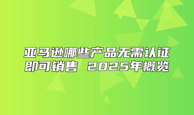 亚马逊哪些产品无需认证即可销售 2025年概览