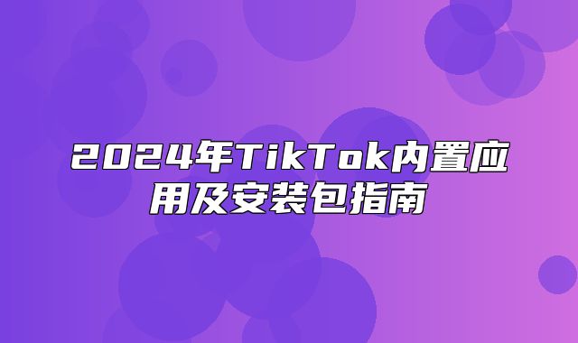 2025年TikTok内置应用及安装包指南