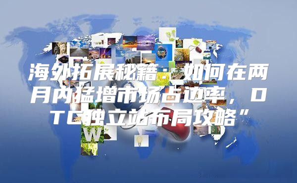 海外拓展秘籍：如何在两月内猛增市场占边率，DTC独立站布局攻略”
