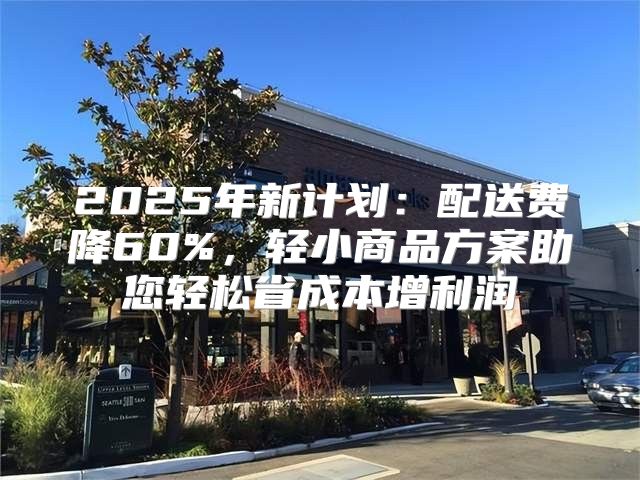 2025年新计划：配送费降60%，轻小商品方案助您轻松省成本增利润