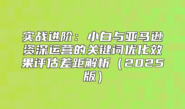 实战进阶：小白与亚马逊资深运营的关键词优化效果评估差距解析2025版