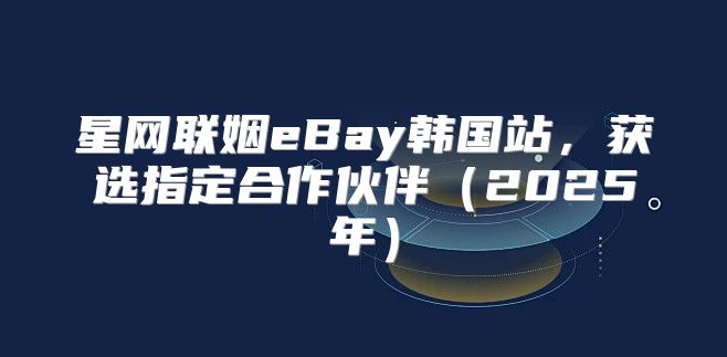 星网联姻eBay韩国站，获选指定合作伙伴2025年