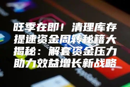 旺季在即！清理库存提速资金周转秘籍大揭秘：解套资金压力助力效益增长新战略