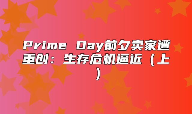 Prime Day前夕卖家遭重创：生存危机逼近上