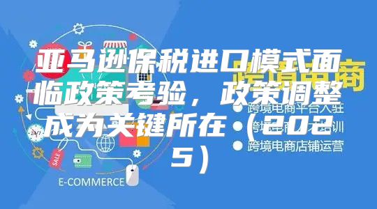 亚马逊保税进口模式面临政策考验，政策调整成为关键所在2025