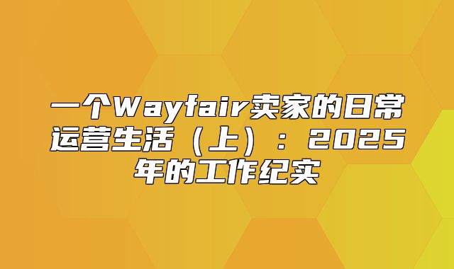 一个Wayfair卖家的日常运营生活上：2025年的工作纪实