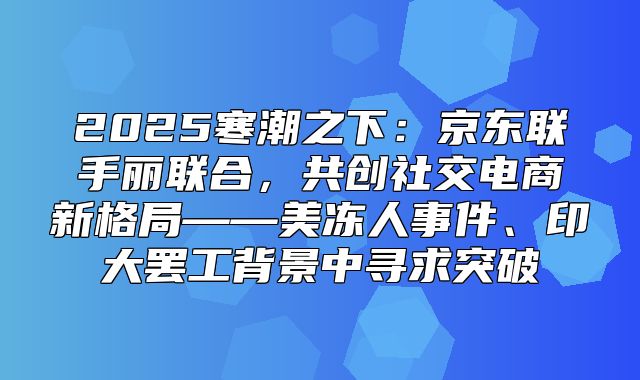 2025寒潮之下：京东联手丽联合，共创社交电商新格局——美冻人事件、印大罢工背景中寻求突破