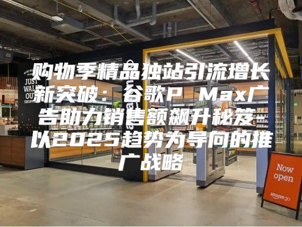 购物季精品独站引流增长新突破：谷歌P Max广告助力销售额飙升秘笈-以2025趋势为导向的推广战略