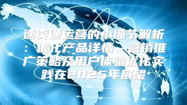 速卖通运营的小细节解析：优化产品详情、营销推广策略及用户体验优化实践在2025年展望